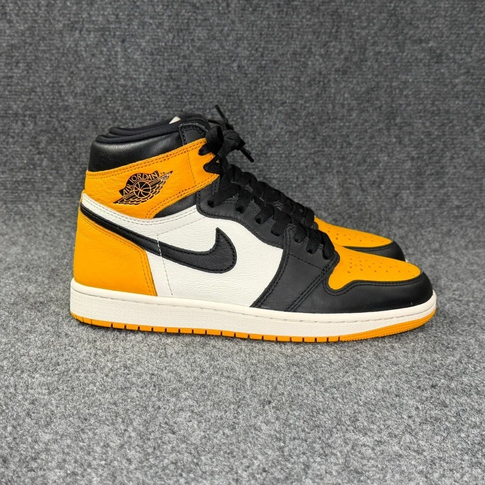 Jordan 1 Retro High OG Taxi Shoe Men 8 Black Yellow White Retro Athletic Sneaker